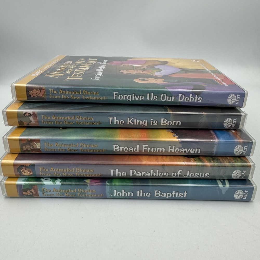 NEST Animated Stories from the New Testament DVD Lot  of 5- Religious Animation